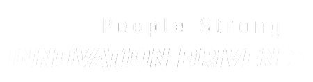 BWXT tagline people strong innovation driven white on clear background