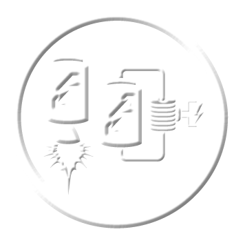 BWXT Space remote power icon white on a clear background