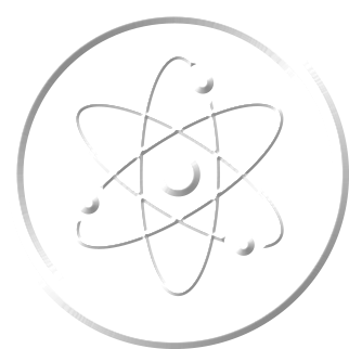 BWXT atom icon white on a clear background