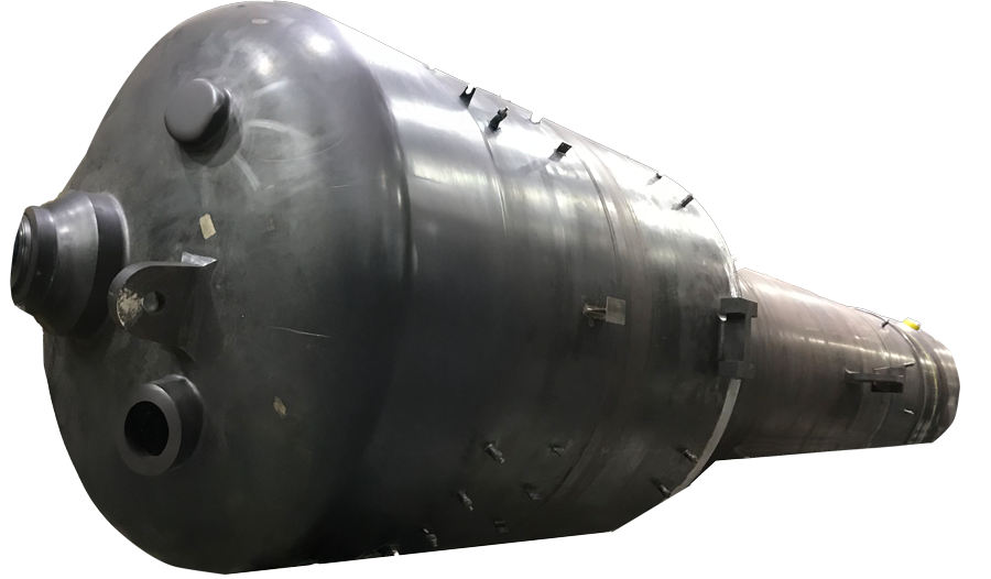 BWXT steam generator cutout on a clear background