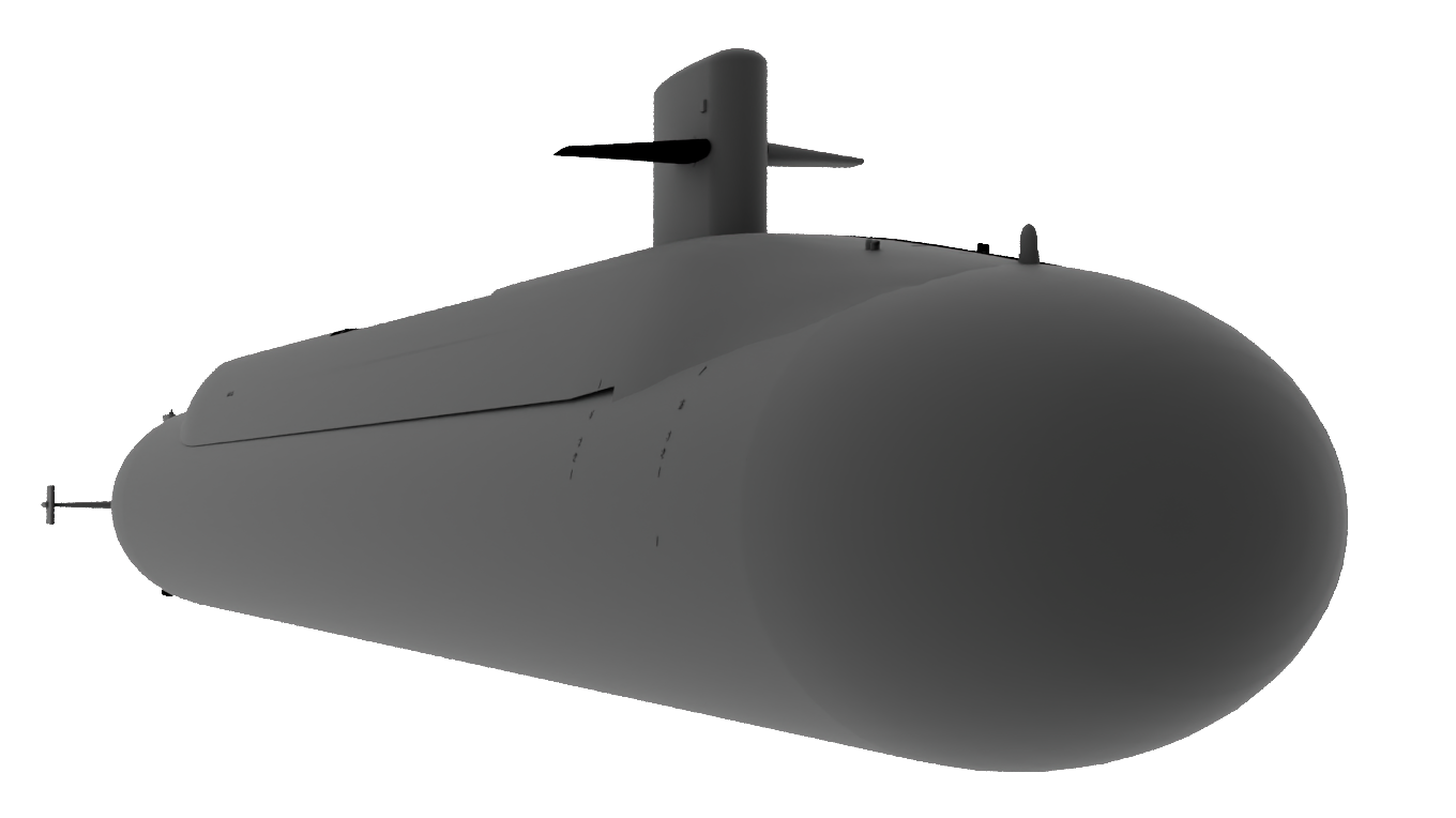 BWXT Ohio Class Submarine - 3D Model on a clear background