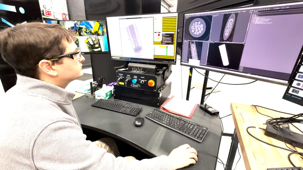 BWXT xray scan computer screens employee safety glasses